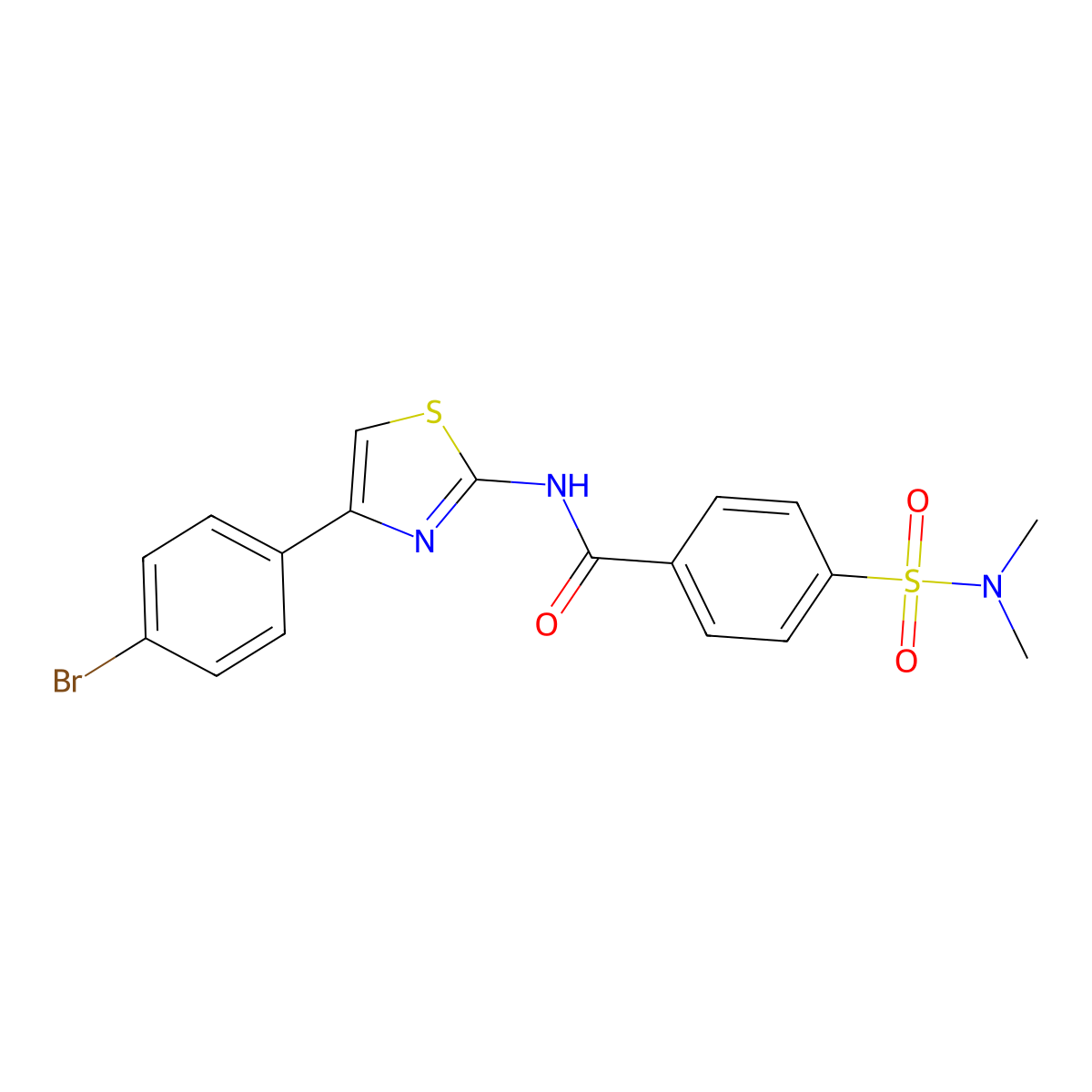 N-[4-(4-bromophenyl)-1,3-thiazol-2-yl]-4-(dimethylsulfamoyl)benzamide molecular structure, CAS 313403-56-4