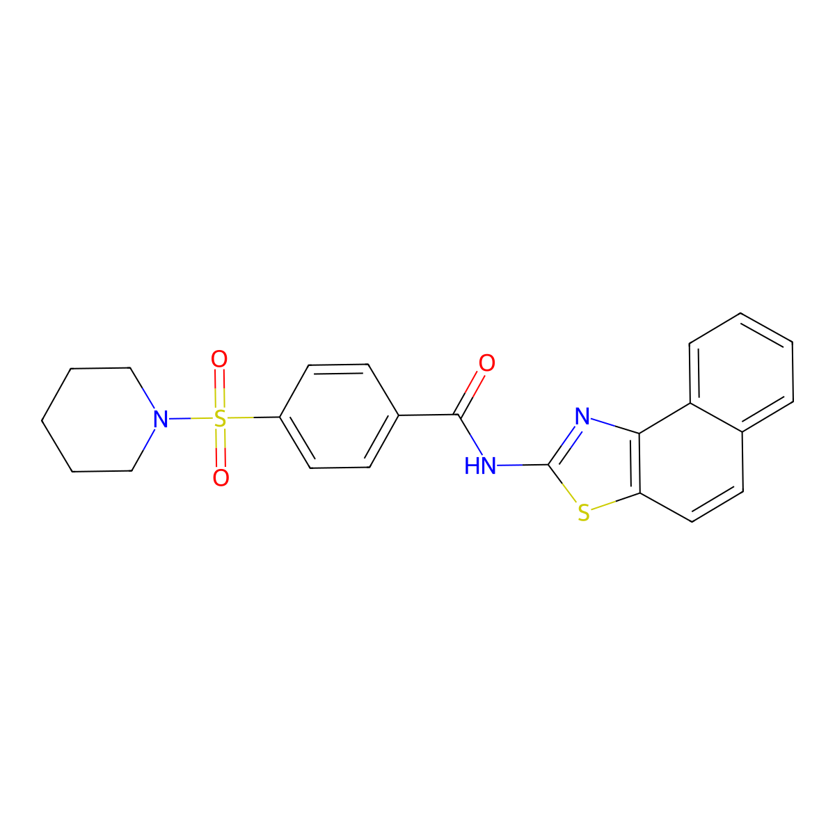 N-(naphtho[1,2-d]thiazol-2-yl)-4-(piperidin-1-ylsulfonyl)benzamide molecular structure, CAS 313403-62-2