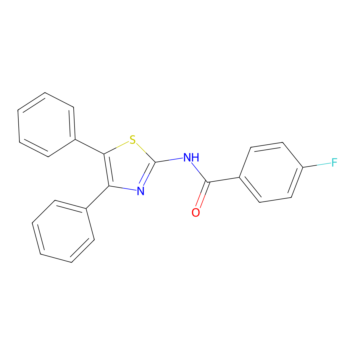 (Z)-N-(4,5-diphenylthiazol-2(3H)-ylidene)-4-fluorobenzamide molecular structure, CAS 313403-63-3