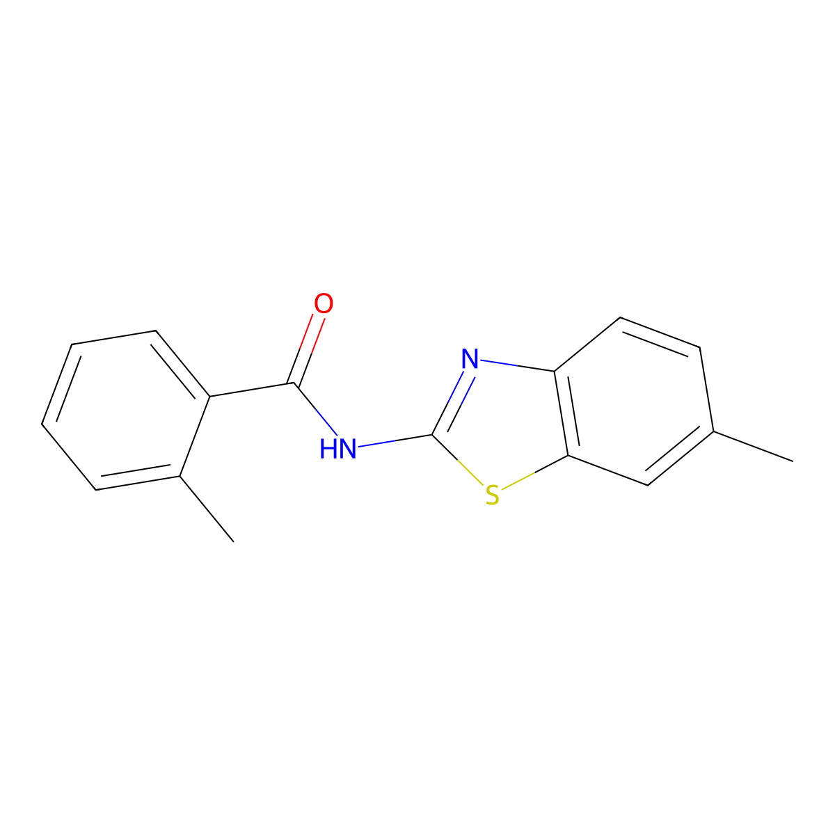 2-methyl-N-(6-methyl-1,3-benzothiazol-2-yl)benzamide molecular structure, CAS 313403-65-5