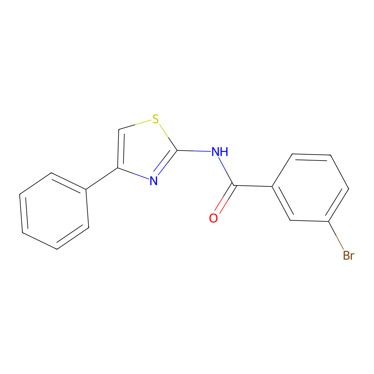(Z)-3-bromo-N-(4-phenylthiazol-2(3H)-ylidene)benzamide molecular structure, CAS 313403-66-6