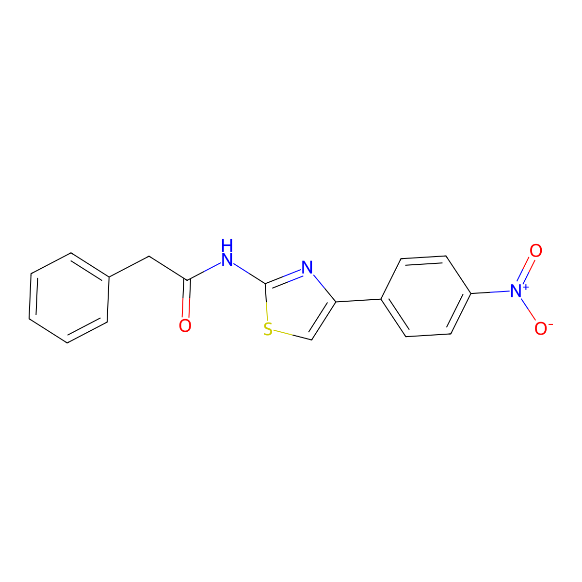 N-[4-(4-nitrophenyl)-1,3-thiazol-2-yl]-2-phenylacetamide molecular structure, CAS 313403-68-8
