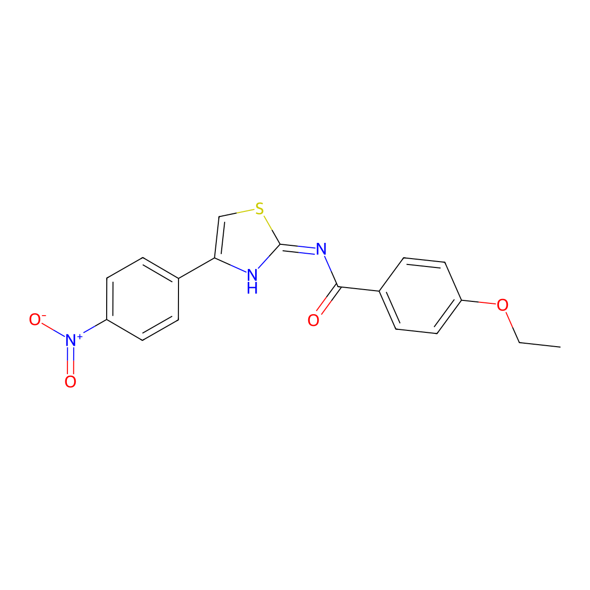 (E)-4-ethoxy-N-(4-(4-nitrophenyl)thiazol-2(3H)-ylidene)benzamide molecular structure, CAS 313403-69-9