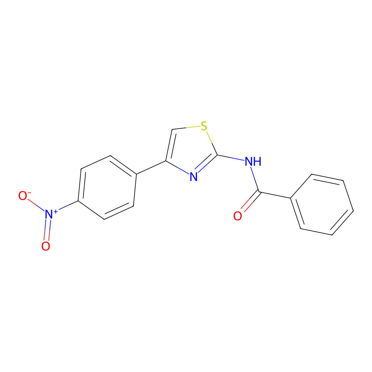 (E)-N-(4-(4-nitrophenyl)thiazol-2(3H)-ylidene)benzamide molecular structure, CAS 313403-70-2