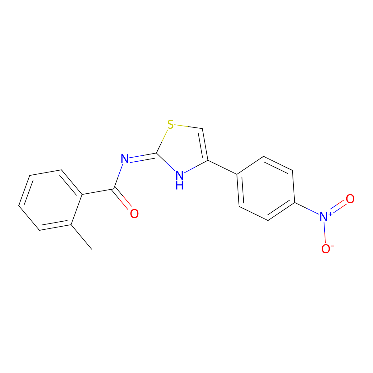 (E)-2-methyl-N-(4-(4-nitrophenyl)thiazol-2(3H)-ylidene)benzamide molecular structure, CAS 313403-71-3