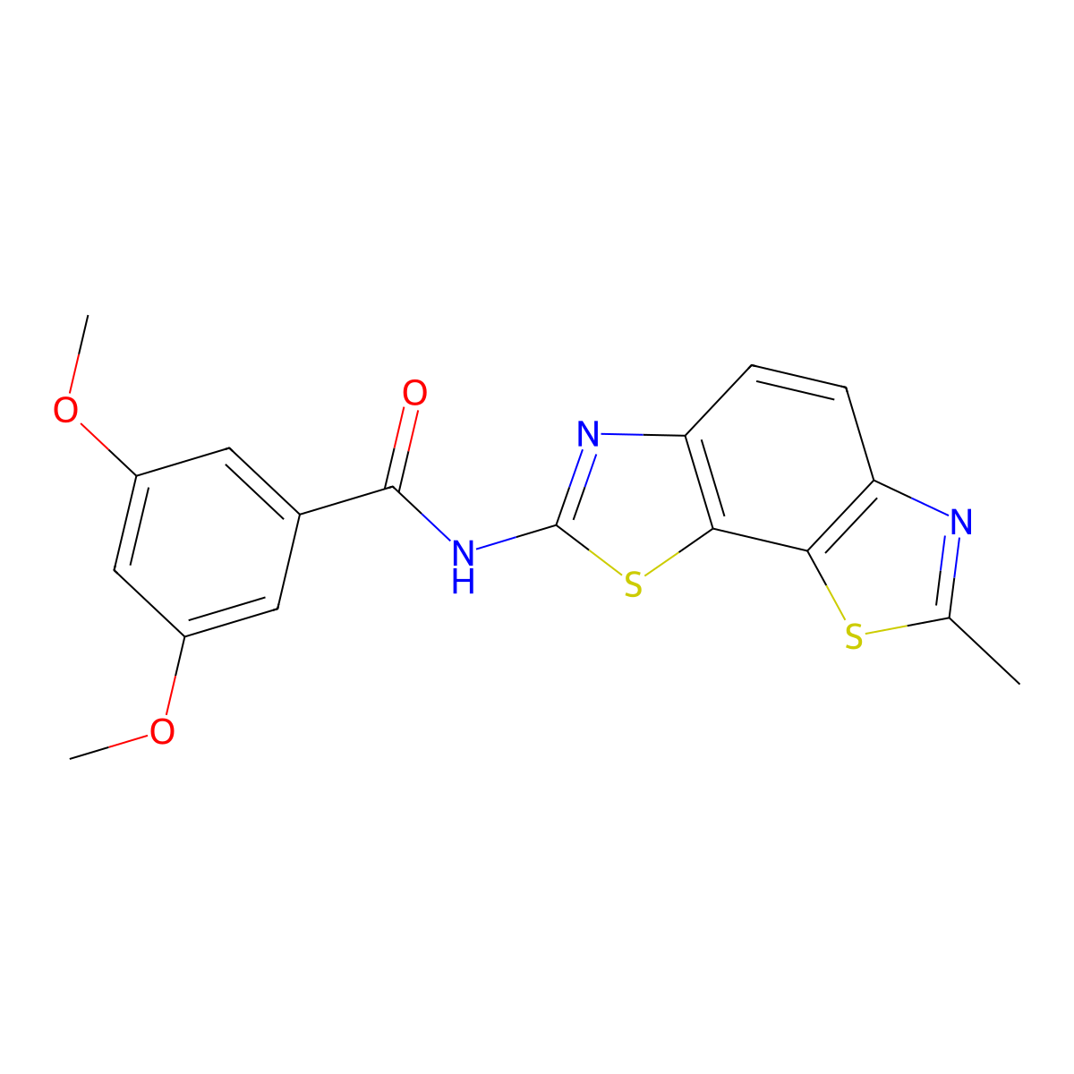 3,5-dimethoxy-N-(7-methyl-[1,3]thiazolo[4,5-g][1,3]benzothiazol-2-yl)benzamide molecular structure, CAS 313403-74-6