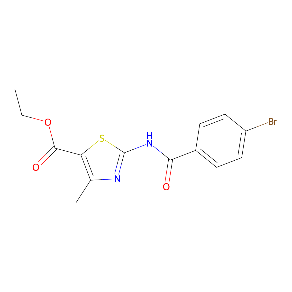 Ethyl 2-(4-bromobenzamido)-4-methylthiazole-5-carboxylate molecular structure, CAS 313403-75-7