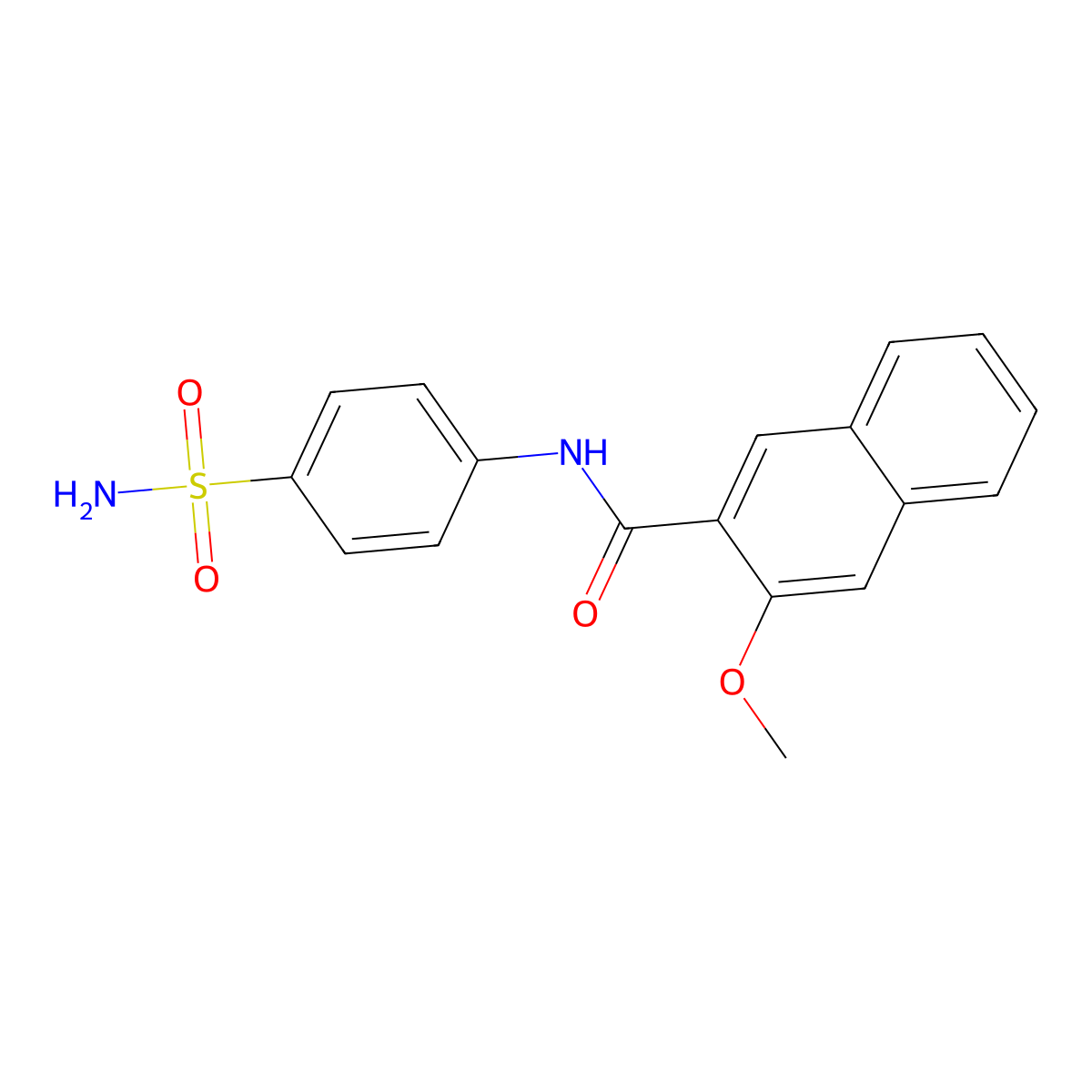 3-methoxy-N-(4-sulfamoylphenyl)naphthalene-2-carboxamide molecular structure, CAS 313403-76-8