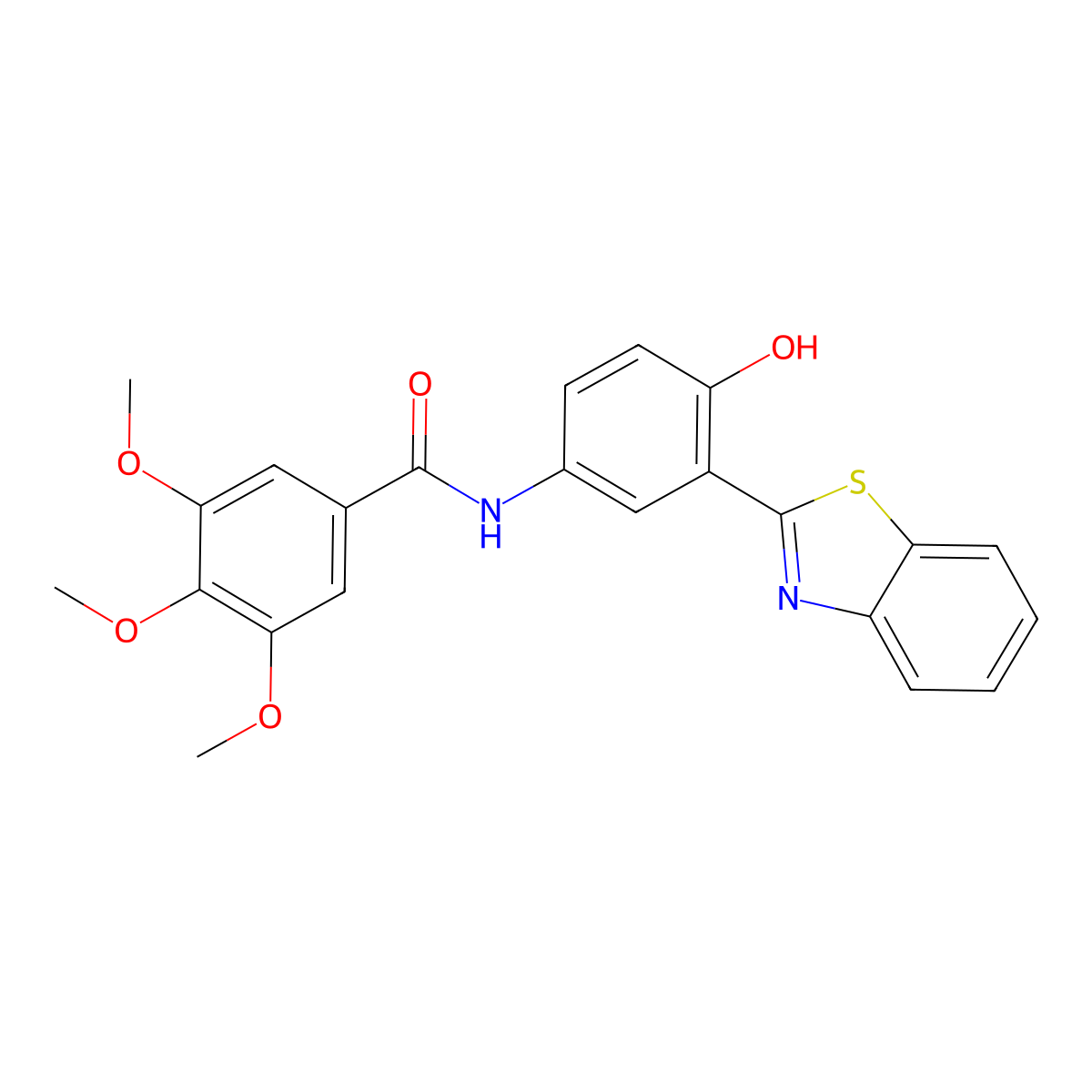 N-(3-(benzo[d]thiazol-2-yl)-4-hydroxyphenyl)-3,4,5-trimethoxybenzamide molecular structure, CAS 313403-79-1