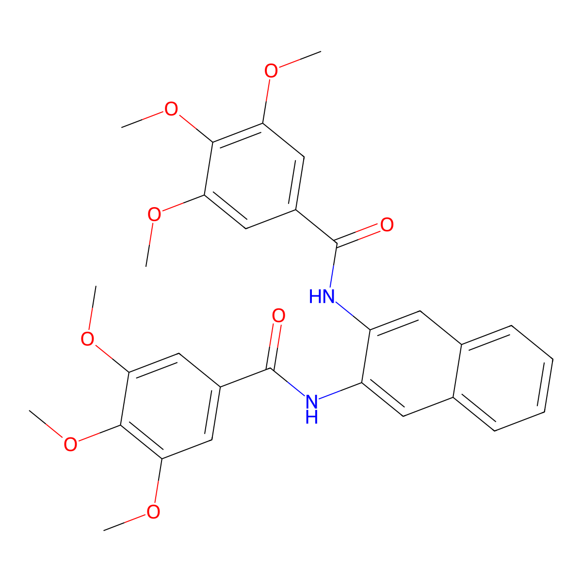 3,4,5-trimethoxy-N-[3-[(3,4,5-trimethoxybenzoyl)amino]naphthalen-2-yl]benzamide molecular structure, CAS 313403-80-4