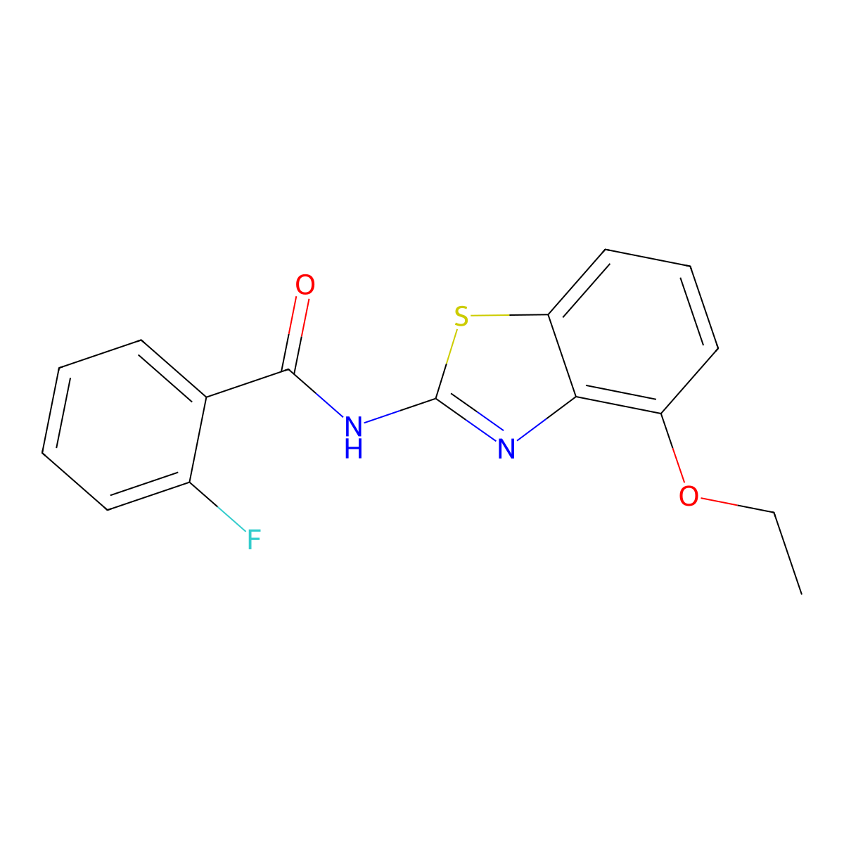 N-(4-ethoxy-1,3-benzothiazol-2-yl)-2-fluorobenzamide molecular structure, CAS 313403-84-8