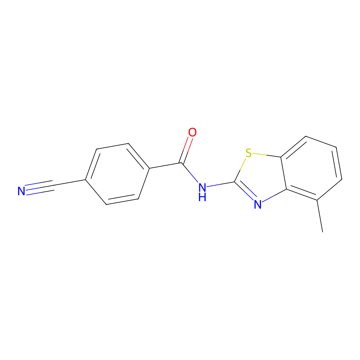 4-cyano-N-(4-methyl-1,3-benzothiazol-2-yl)benzamide molecular structure, CAS 313403-85-9