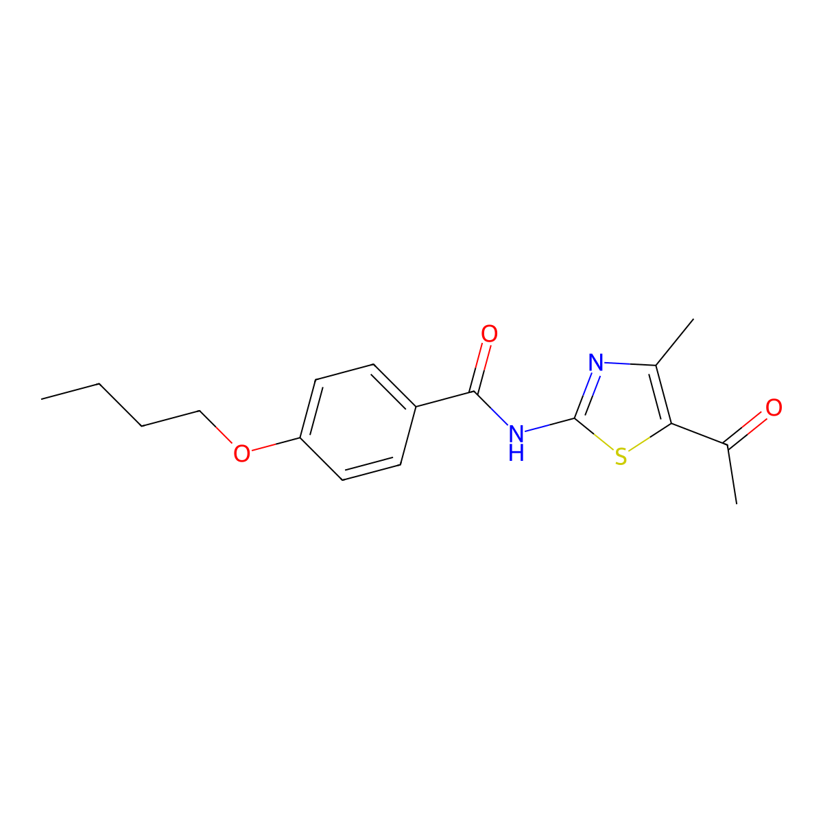 N-(5-acetyl-4-methylthiazol-2-yl)-4-butoxybenzamide molecular structure, CAS 313403-95-1