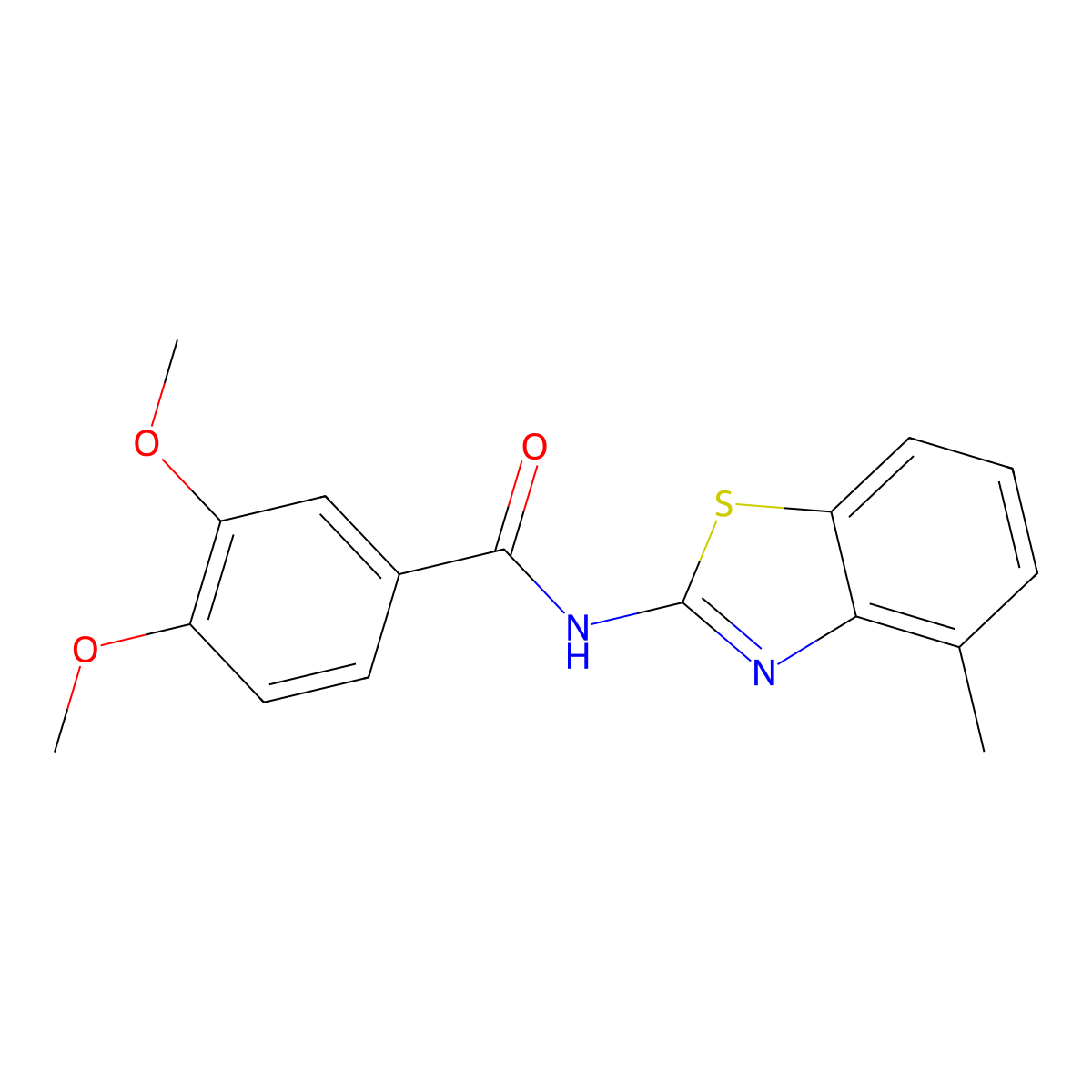 3,4-dimethoxy-N-(4-methyl-1,3-benzothiazol-2-yl)benzamide molecular structure, CAS 313403-96-2