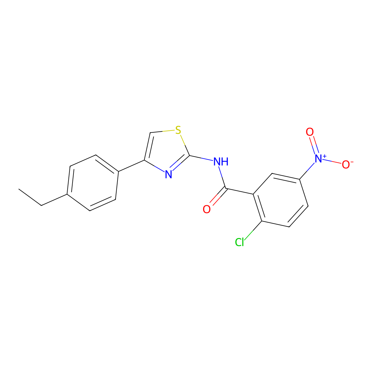 2-chloro-N-[4-(4-ethylphenyl)-1,3-thiazol-2-yl]-5-nitrobenzamide molecular structure, CAS 313404-00-1