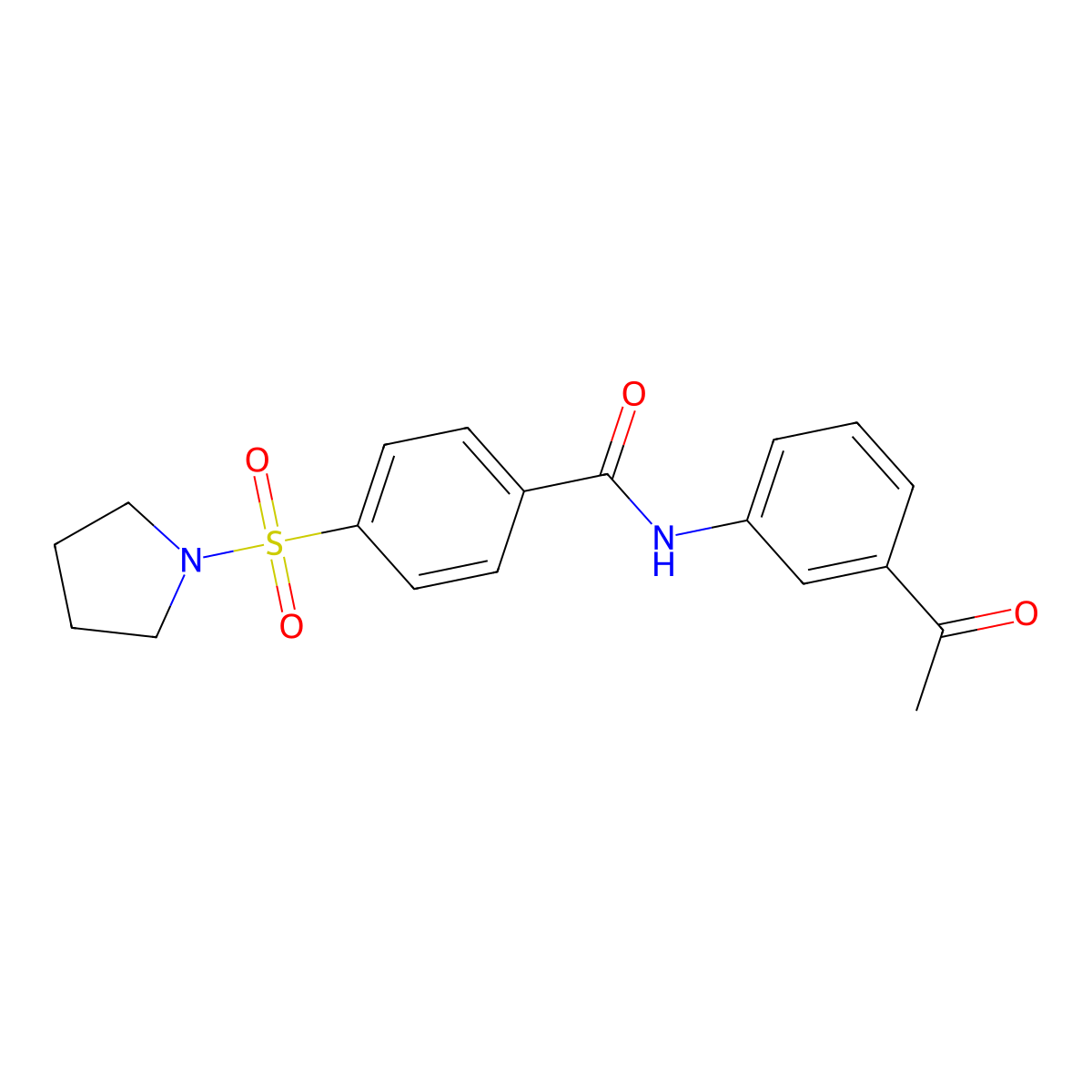N-(3-acetylphenyl)-4-(pyrrolidine-1-sulfonyl)benzamide molecular structure, CAS 313404-05-6
