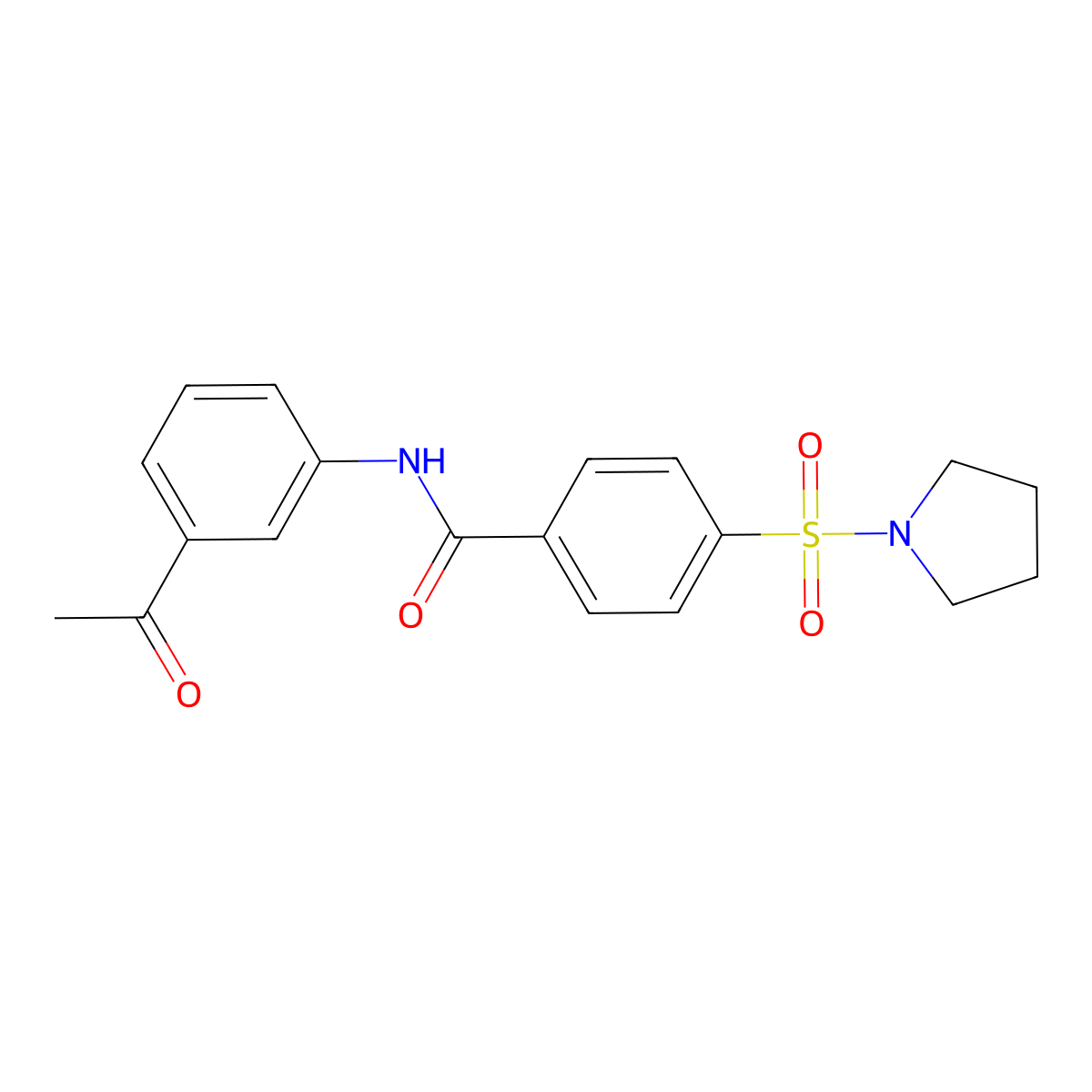 N-(3-acetylphenyl)-4-(pyrrolidine-1-sulfonyl)benzamide molecular structure, CAS 313404-05-6