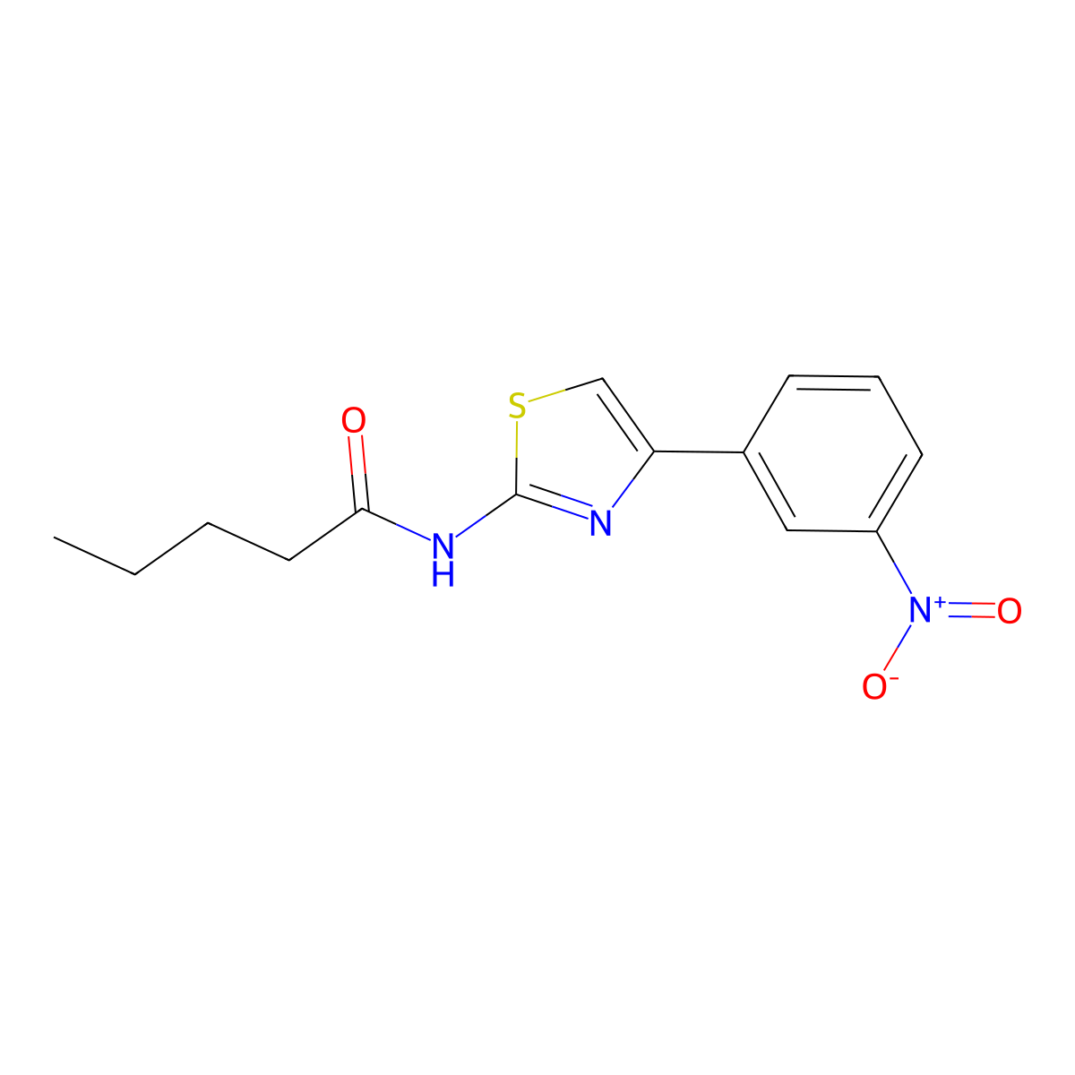 N-(4-(3-nitrophenyl)thiazol-2-yl)pentanamide molecular structure, CAS 313404-10-3