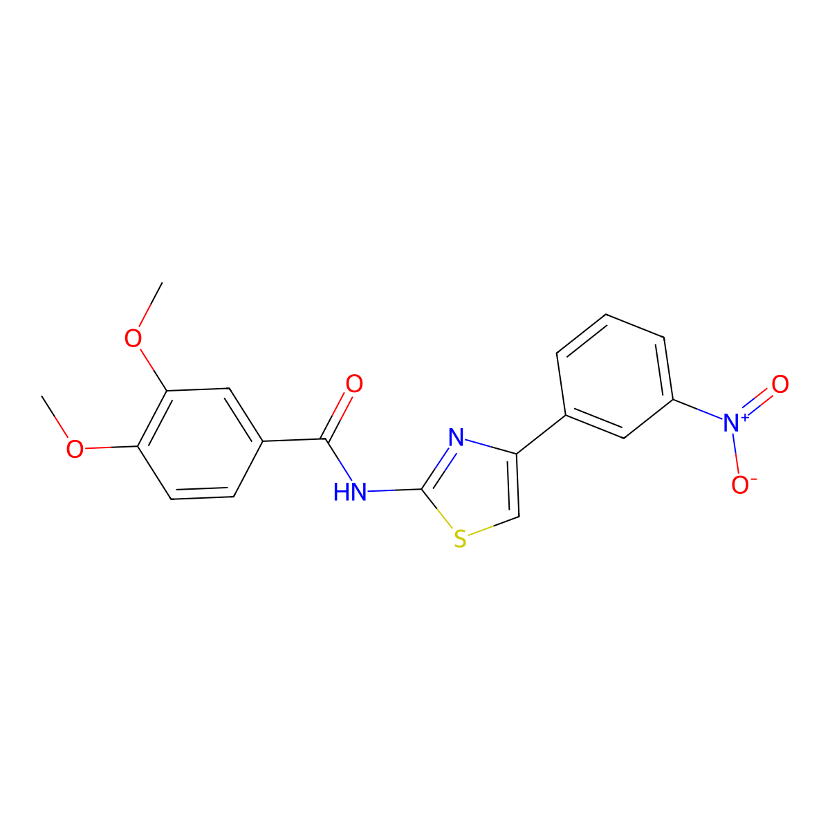 3,4-dimethoxy-N-[4-(3-nitrophenyl)-1,3-thiazol-2-yl]benzamide molecular structure, CAS 313404-11-4