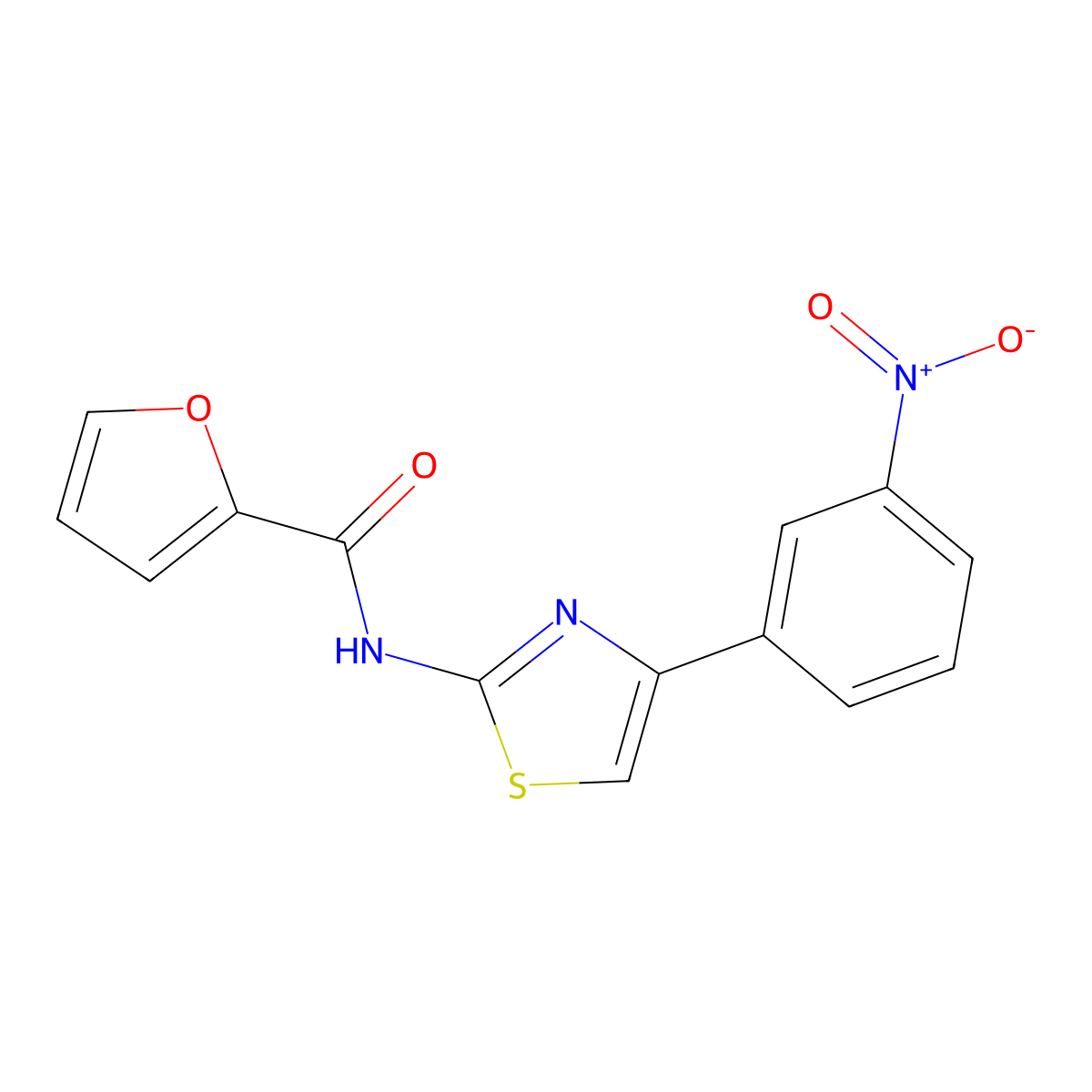 N-[4-(3-nitrophenyl)-1,3-thiazol-2-yl]furan-2-carboxamide molecular structure, CAS 313404-12-5