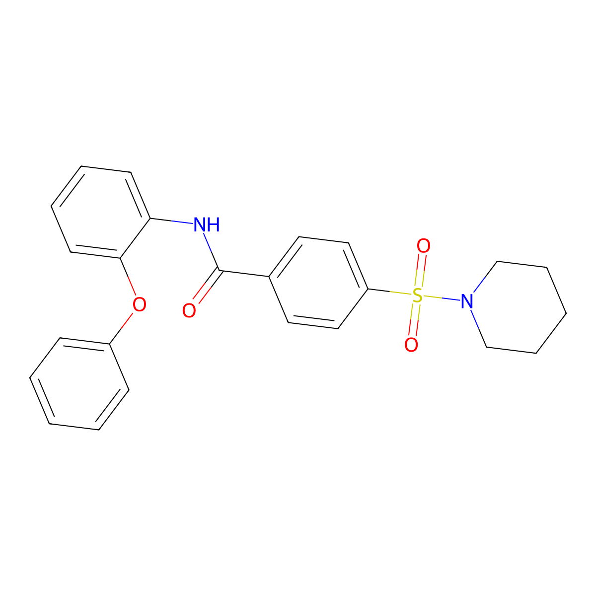 N-(2-phenoxyphenyl)-4-(piperidin-1-ylsulfonyl)benzamide molecular structure, CAS 313404-18-1