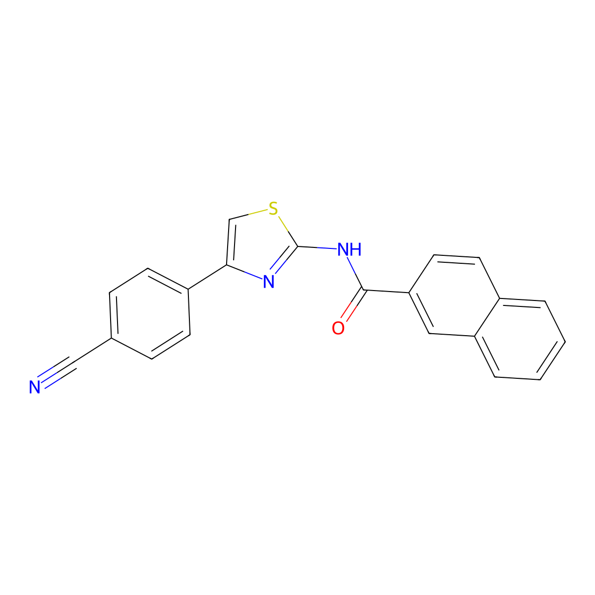 N-[4-(4-cyanophenyl)-1,3-thiazol-2-yl]naphthalene-2-carboxamide molecular structure, CAS 313404-23-8