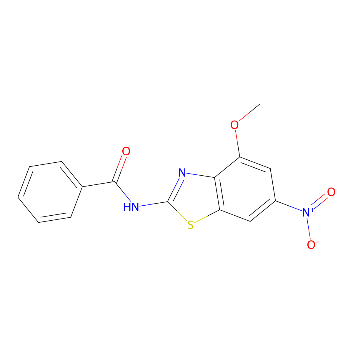N-(4-methoxy-6-nitro-1,3-benzothiazol-2-yl)benzamide molecular structure, CAS 313404-27-2