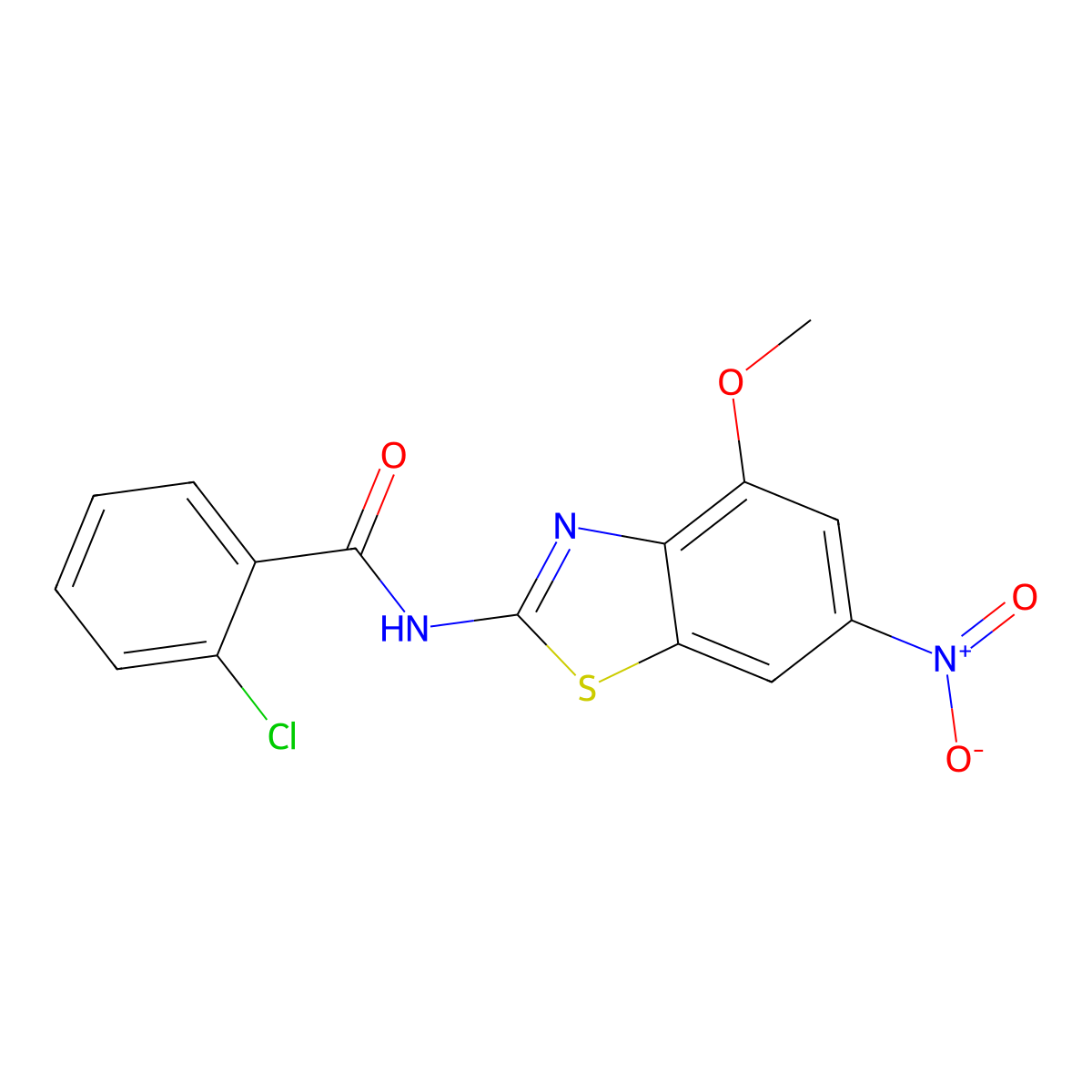 2-chloro-N-(4-methoxy-6-nitro-1,3-benzothiazol-2-yl)benzamide molecular structure, CAS 313404-28-3
