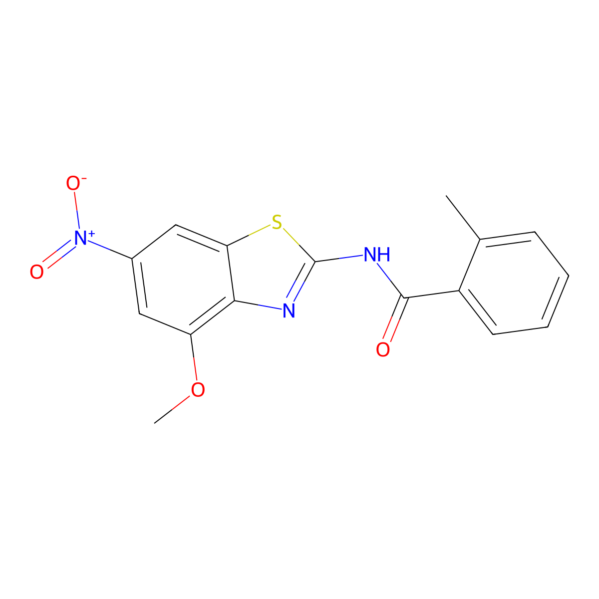 N-(4-methoxy-6-nitro-1,3-benzothiazol-2-yl)-2-methylbenzamide molecular structure, CAS 313404-29-4