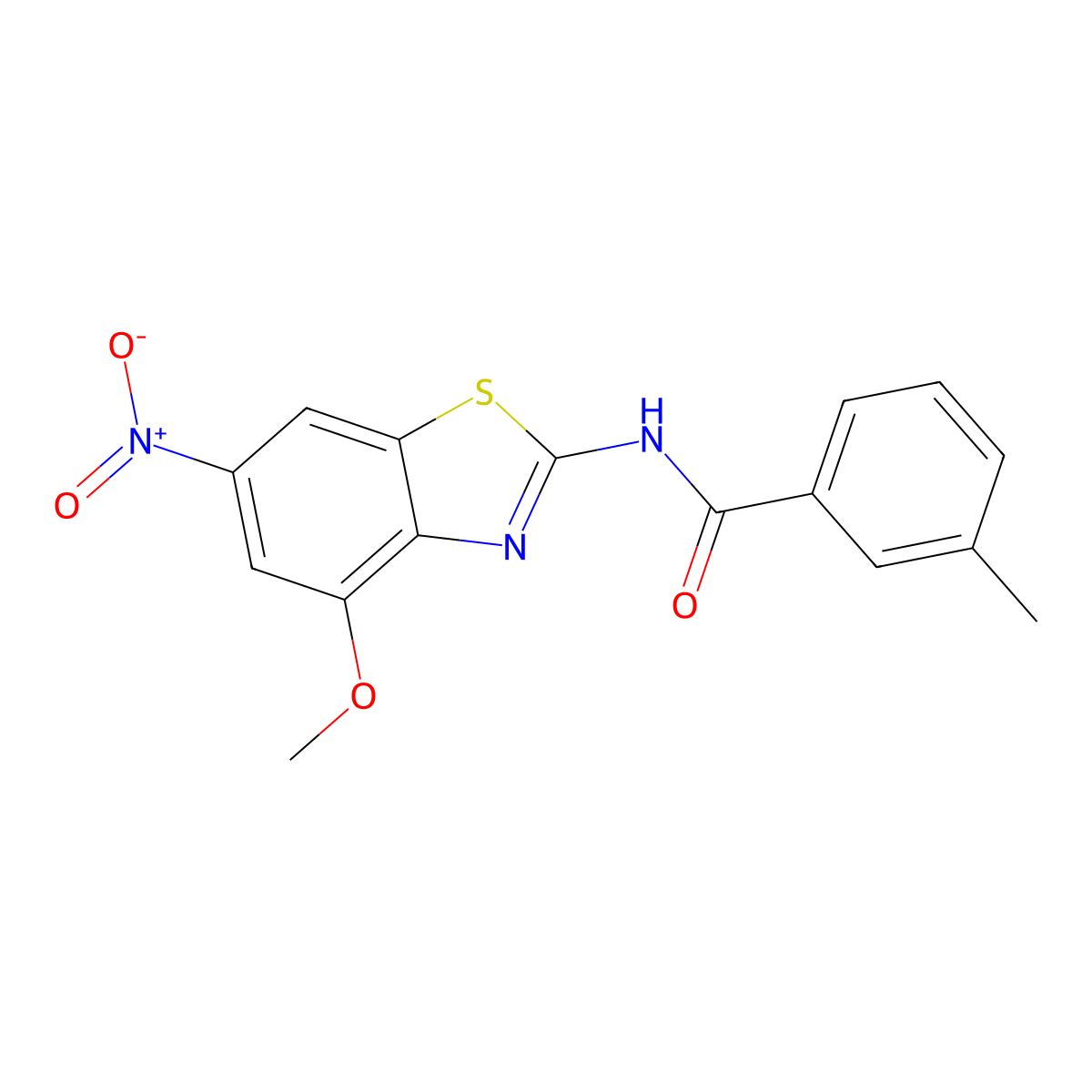 N-(4-methoxy-6-nitro-1,3-benzothiazol-2-yl)-3-methylbenzamide molecular structure, CAS 313404-30-7