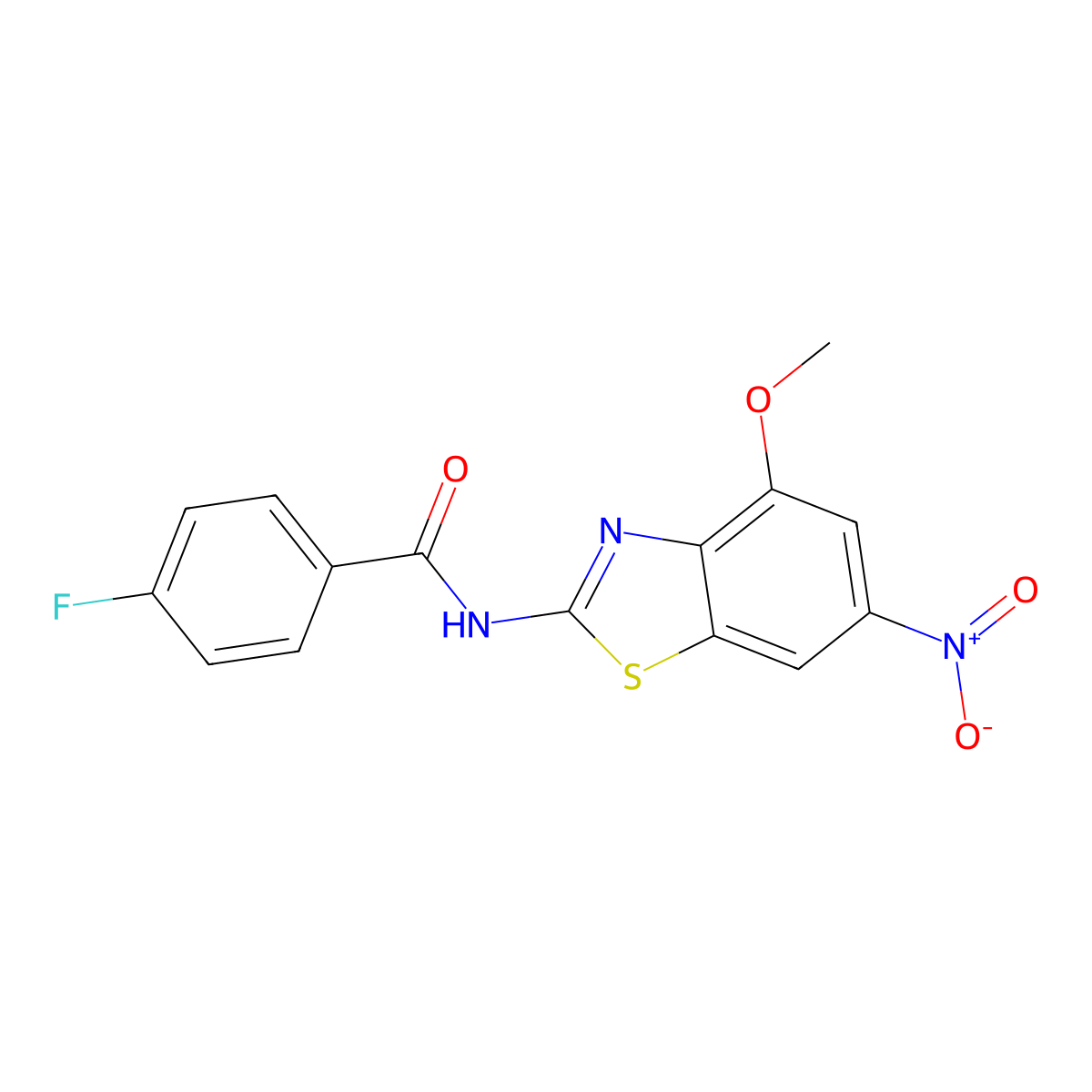 4-fluoro-N-(4-methoxy-6-nitrobenzo[d]thiazol-2-yl)benzamide molecular structure, CAS 313404-31-8