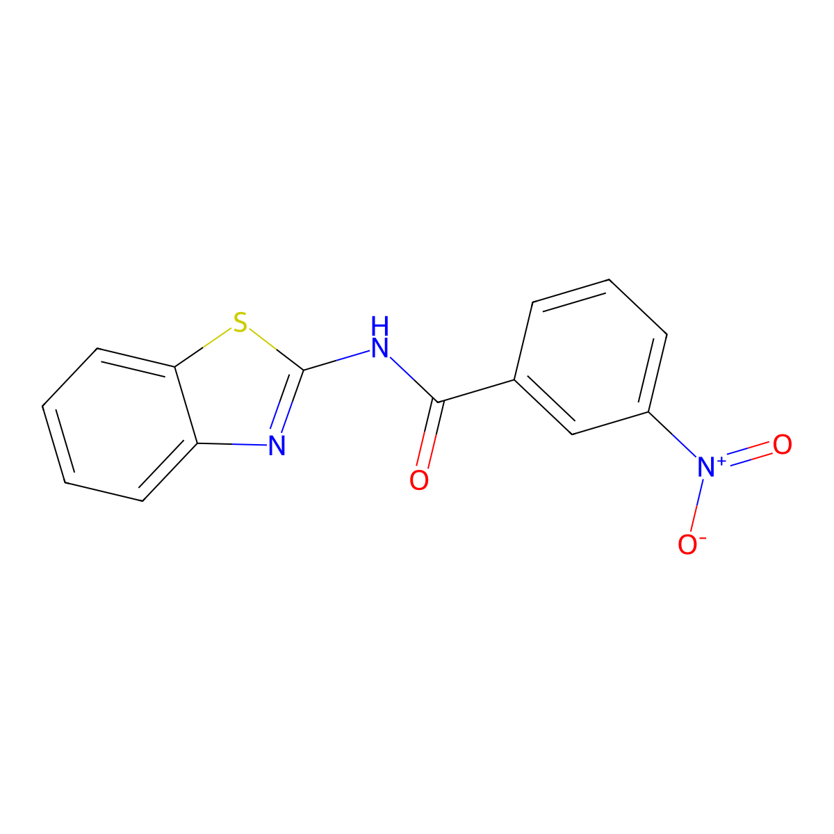 Benzamide, N-2-benzothiazolyl-3-nitro- molecular structure, CAS 313404-35-2