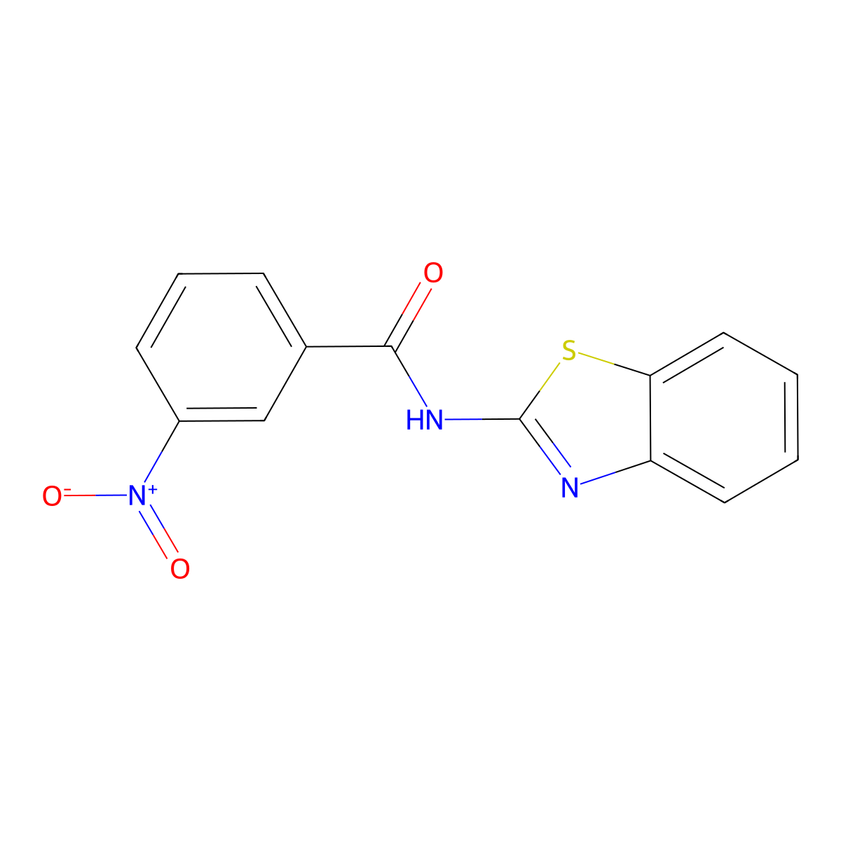Benzamide, N-2-benzothiazolyl-3-nitro- molecular structure, CAS 313404-35-2