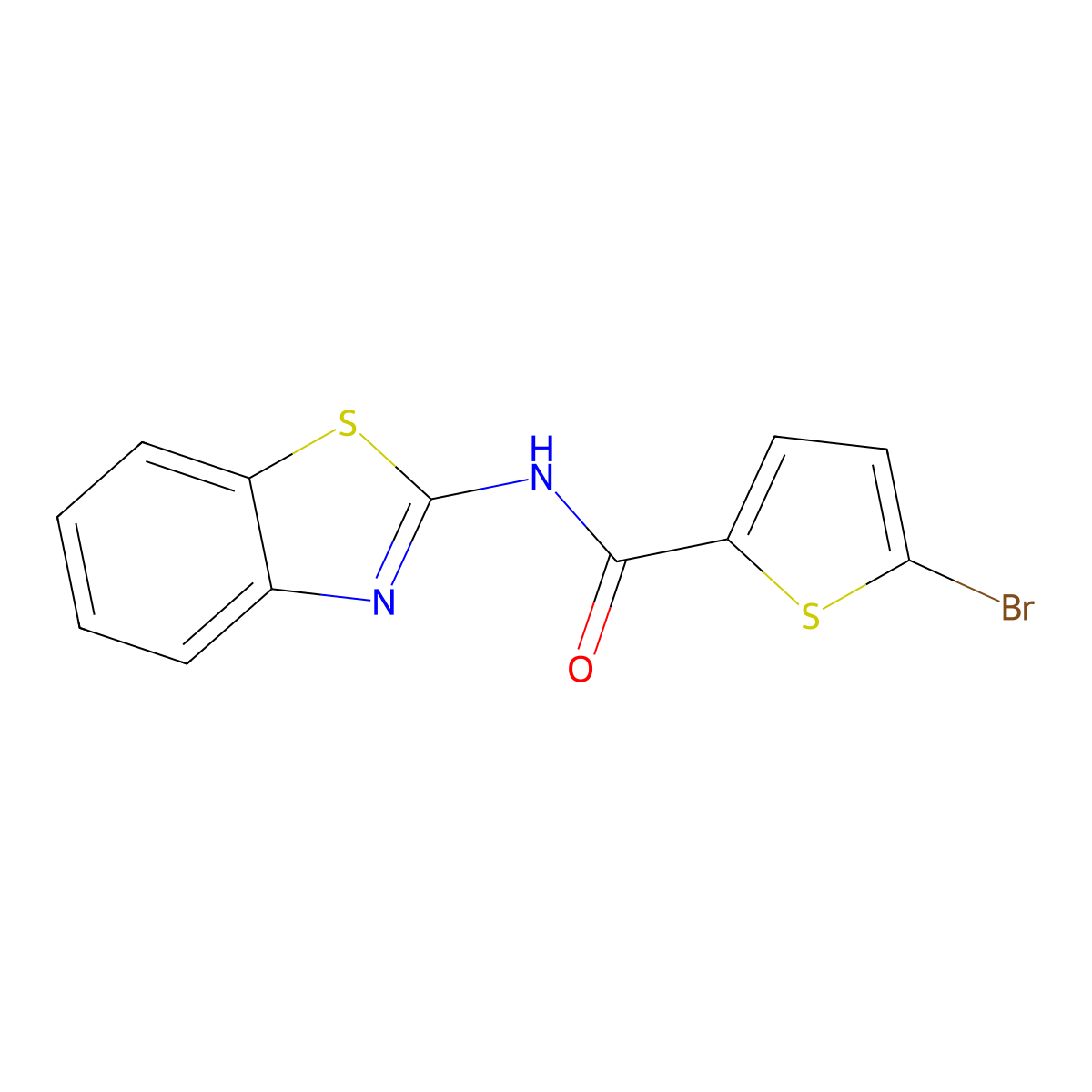 N-(benzo[d]thiazol-2-yl)-5-bromothiophene-2-carboxamide molecular structure, CAS 313404-36-3