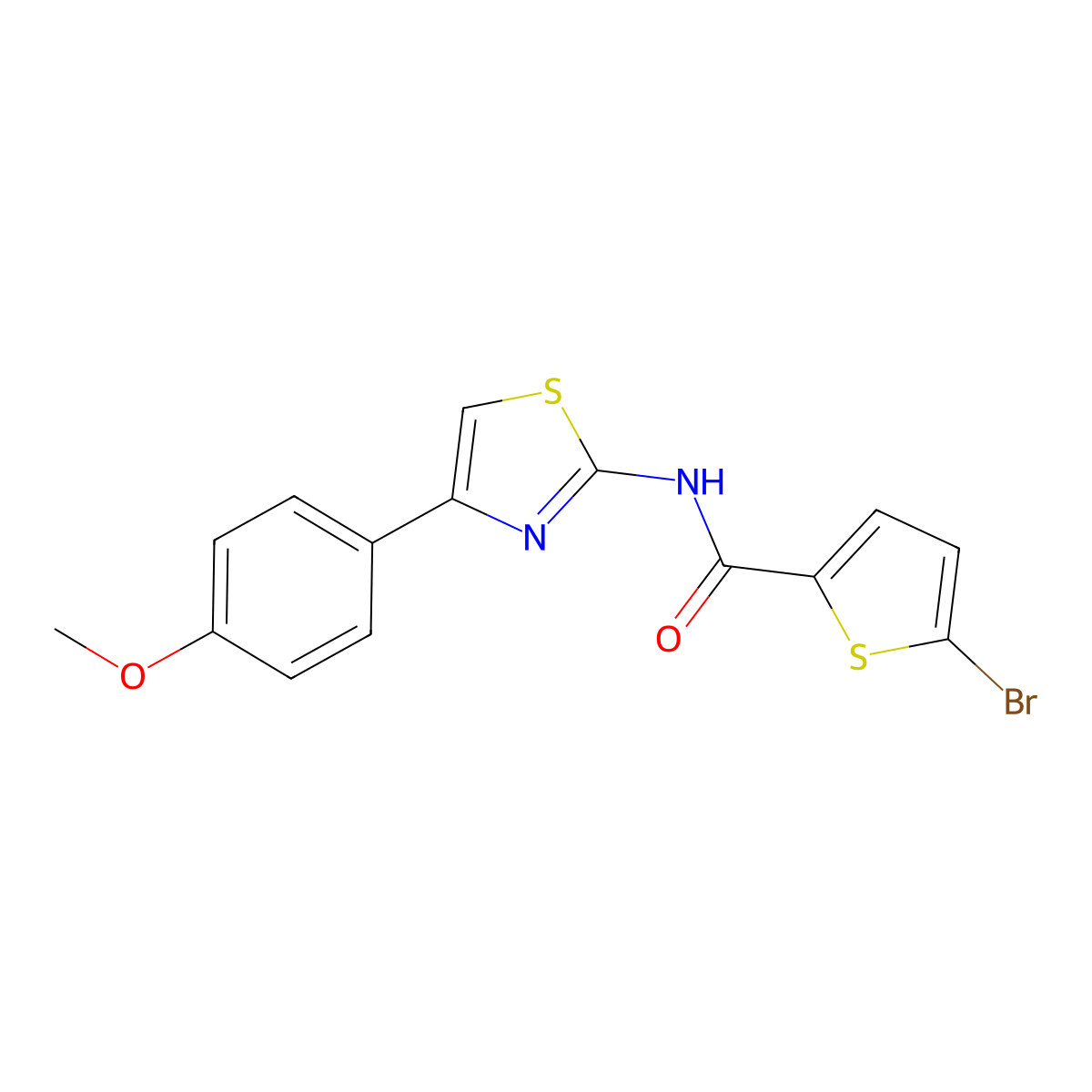 5-bromo-N-[4-(4-methoxyphenyl)-1,3-thiazol-2-yl]thiophene-2-carboxamide molecular structure, CAS 313404-37-4