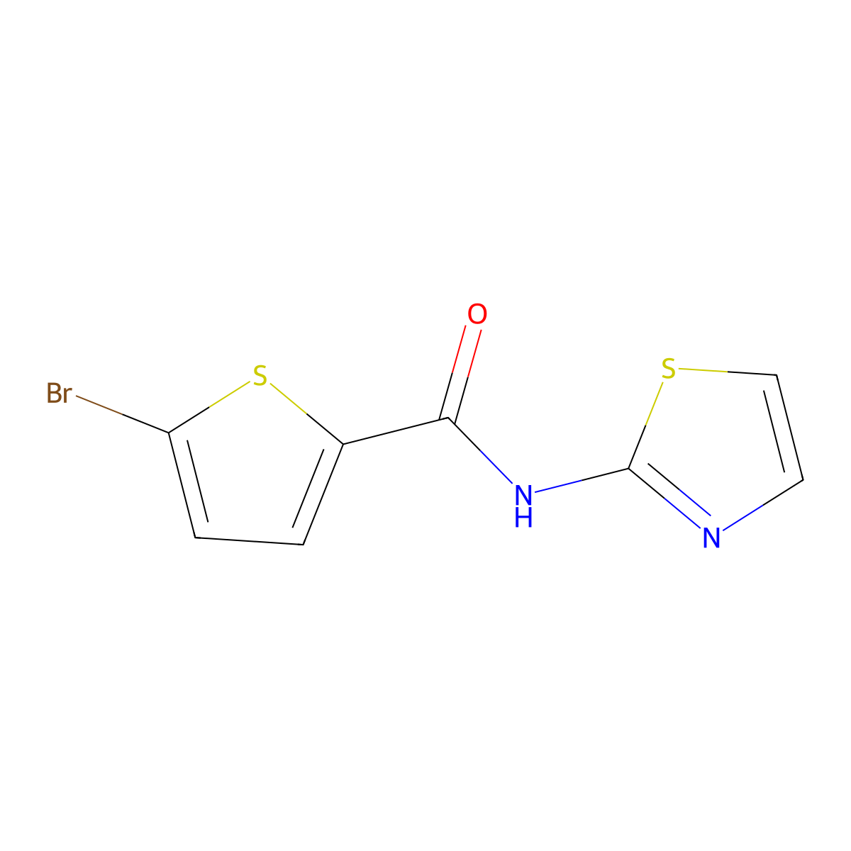 5-bromo-N-(1,3-thiazol-2-yl)thiophene-2-carboxamide molecular structure, CAS 313404-40-9