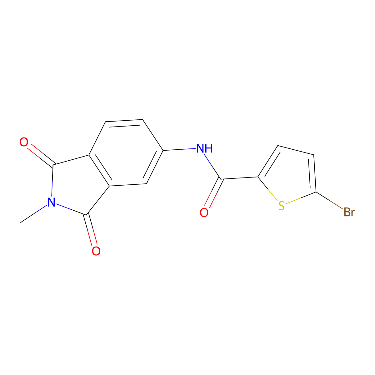 5-bromo-N-(2-methyl-1,3-dioxoisoindolin-5-yl)thiophene-2-carboxamide molecular structure, CAS 313404-41-0