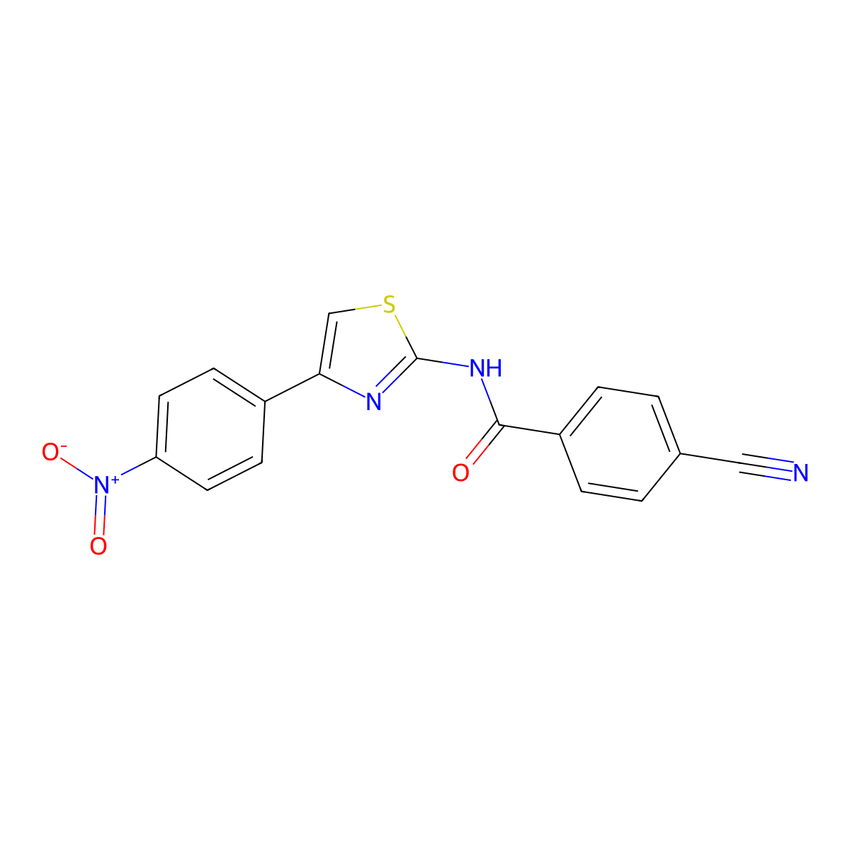 4-cyano-N-[4-(4-nitrophenyl)-1,3-thiazol-2-yl]benzamide molecular structure, CAS 313404-42-1