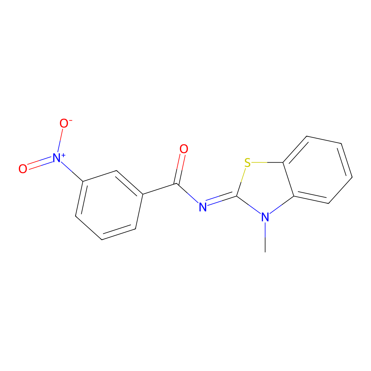 N-(3-methyl-1,3-benzothiazol-2-ylidene)-3-nitrobenzamide molecular structure, CAS 313404-44-3