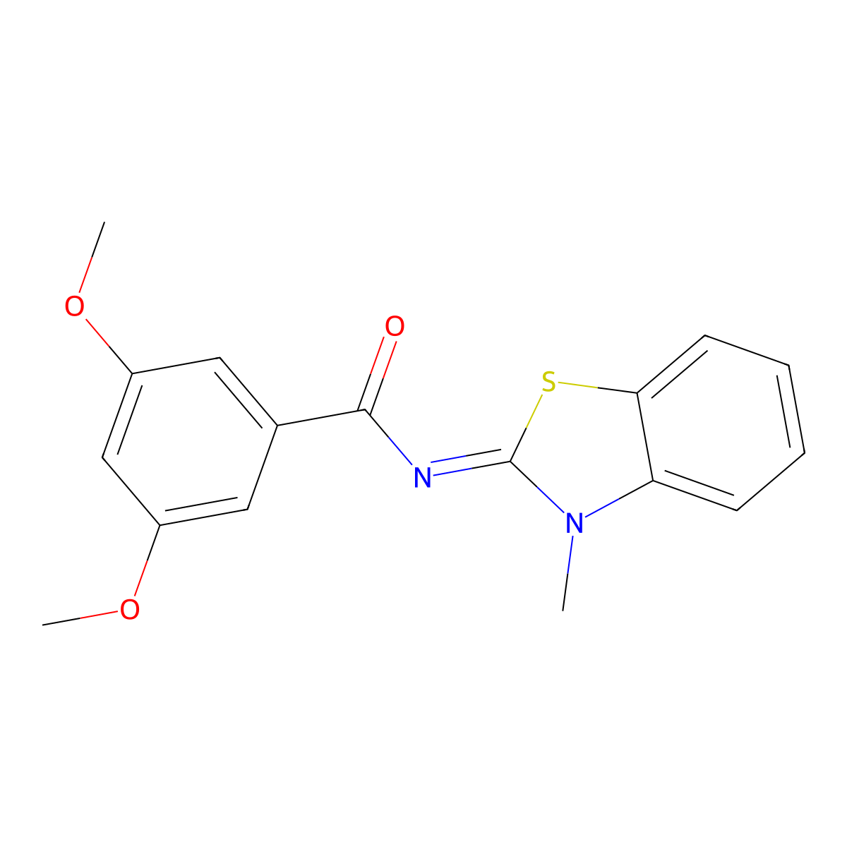 (Z)-3,5-dimethoxy-N-(3-methylbenzo[d]thiazol-2(3H)-ylidene)benzamide molecular structure, CAS 313404-45-4