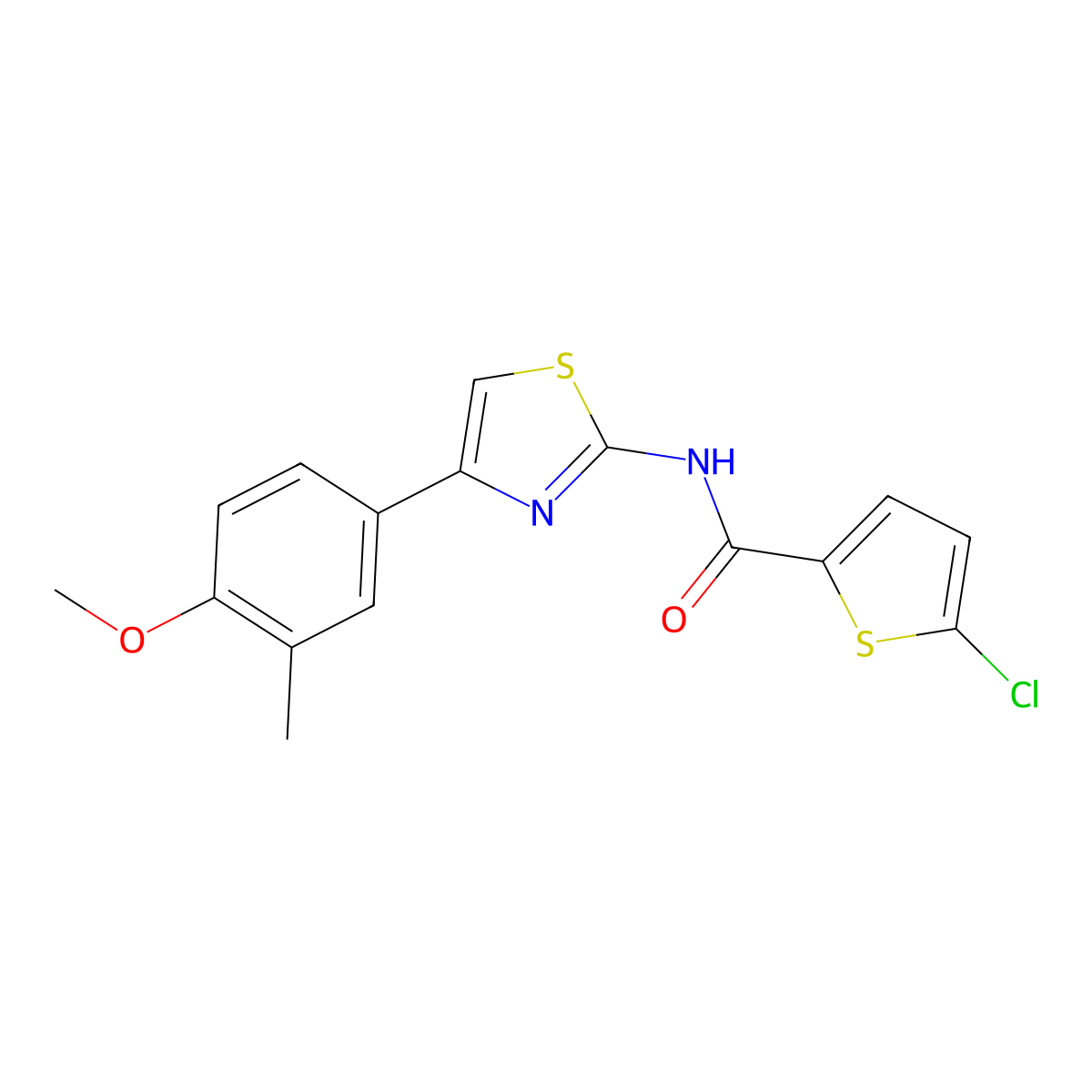 5-chloro-N-[4-(4-methoxy-3-methylphenyl)-1,3-thiazol-2-yl]thiophene-2-carboxamide molecular structure, CAS 313404-47-6