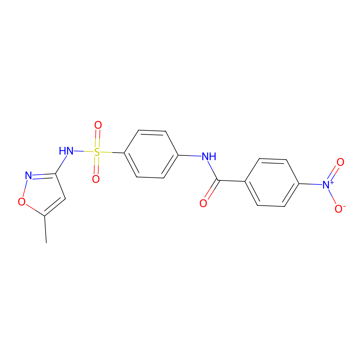 N-[4-[(5-methyl-1,2-oxazol-3-yl)sulfamoyl]phenyl]-4-nitrobenzamide molecular structure, CAS 313404-48-7