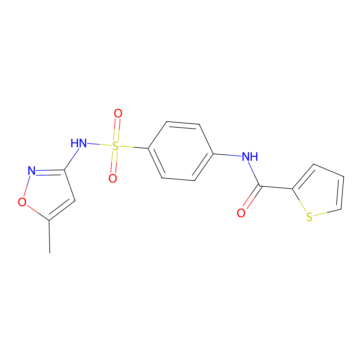 N-(4-{[(5-methylisoxazol-3-yl)amino]sulfonyl}phenyl)thiophene-2-carboxamide molecular structure, CAS 313404-49-8