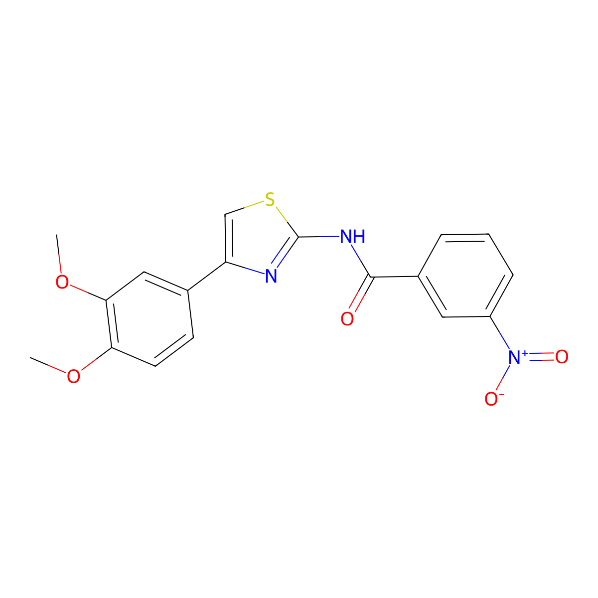 N-[4-(3,4-dimethoxyphenyl)-1,3-thiazol-2-yl]-3-nitrobenzamide molecular structure, CAS 313404-52-3