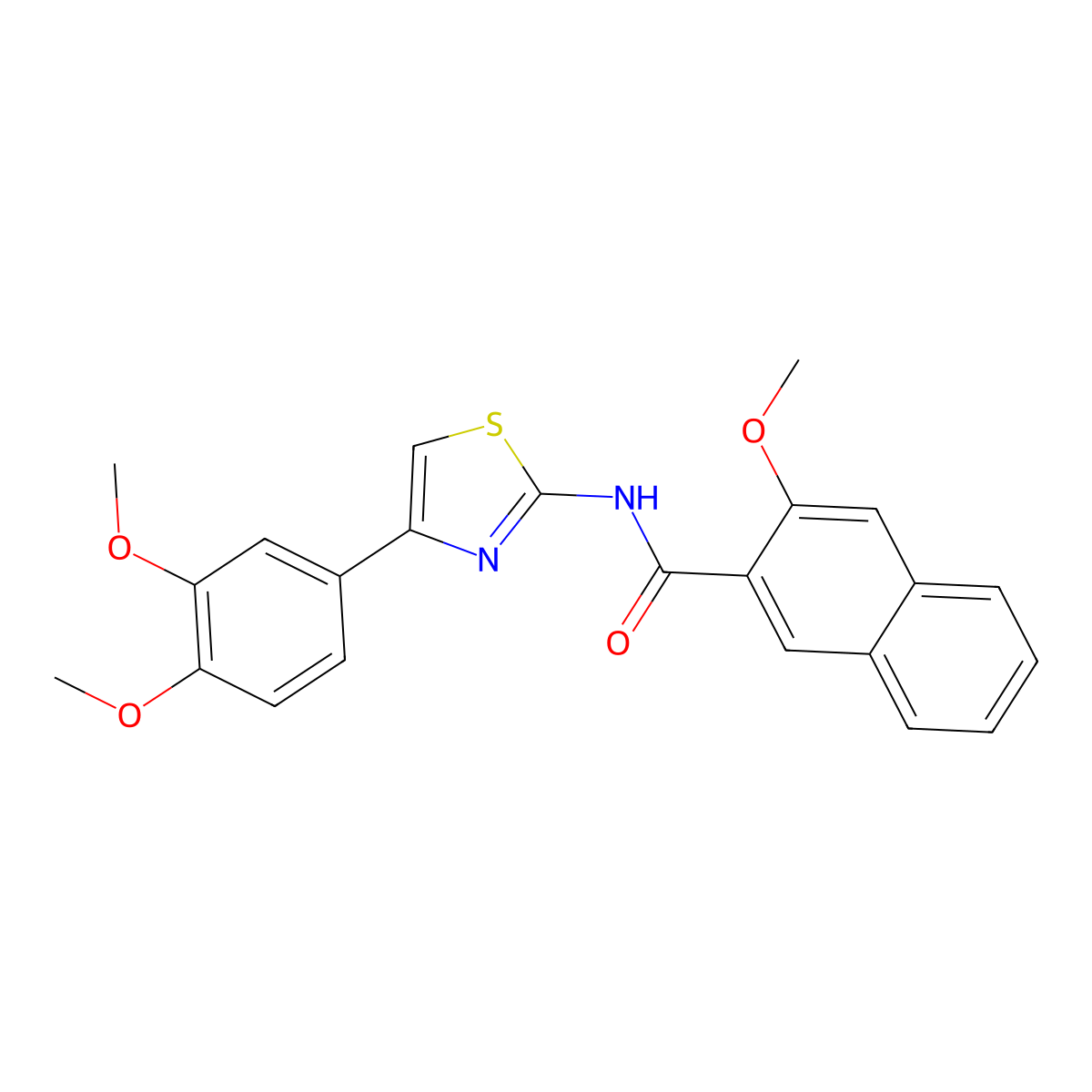 N-[4-(3,4-dimethoxyphenyl)-1,3-thiazol-2-yl]-3-methoxynaphthalene-2-carboxamide molecular structure, CAS 313404-55-6