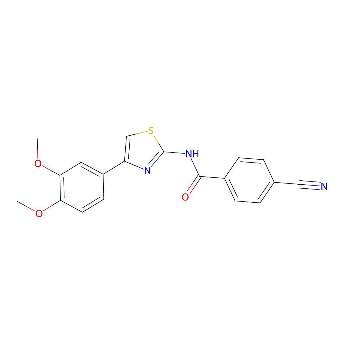 4-cyano-N-[4-(3,4-dimethoxyphenyl)-1,3-thiazol-2-yl]benzamide molecular structure, CAS 313404-56-7
