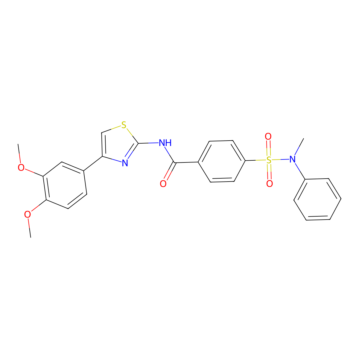 N-[4-(3,4-dimethoxyphenyl)-1,3-thiazol-2-yl]-4-[methyl(phenyl)sulfamoyl]benzamide molecular structure, CAS 313404-57-8