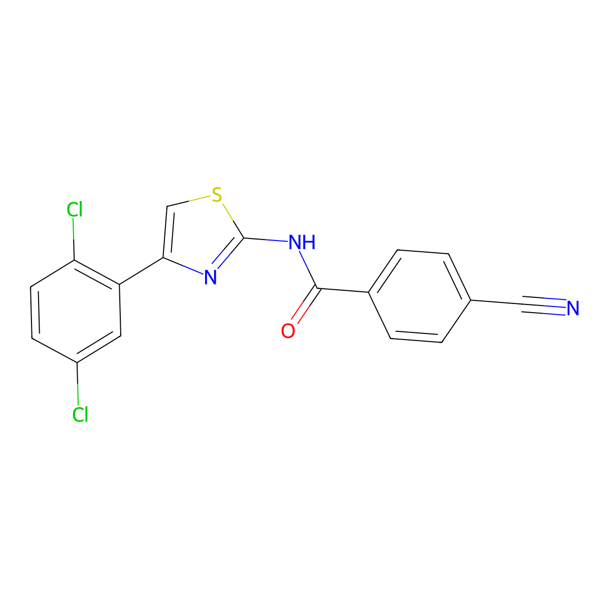 4-cyano-N-[4-(2,5-dichlorophenyl)-1,3-thiazol-2-yl]benzamide molecular structure, CAS 313404-59-0