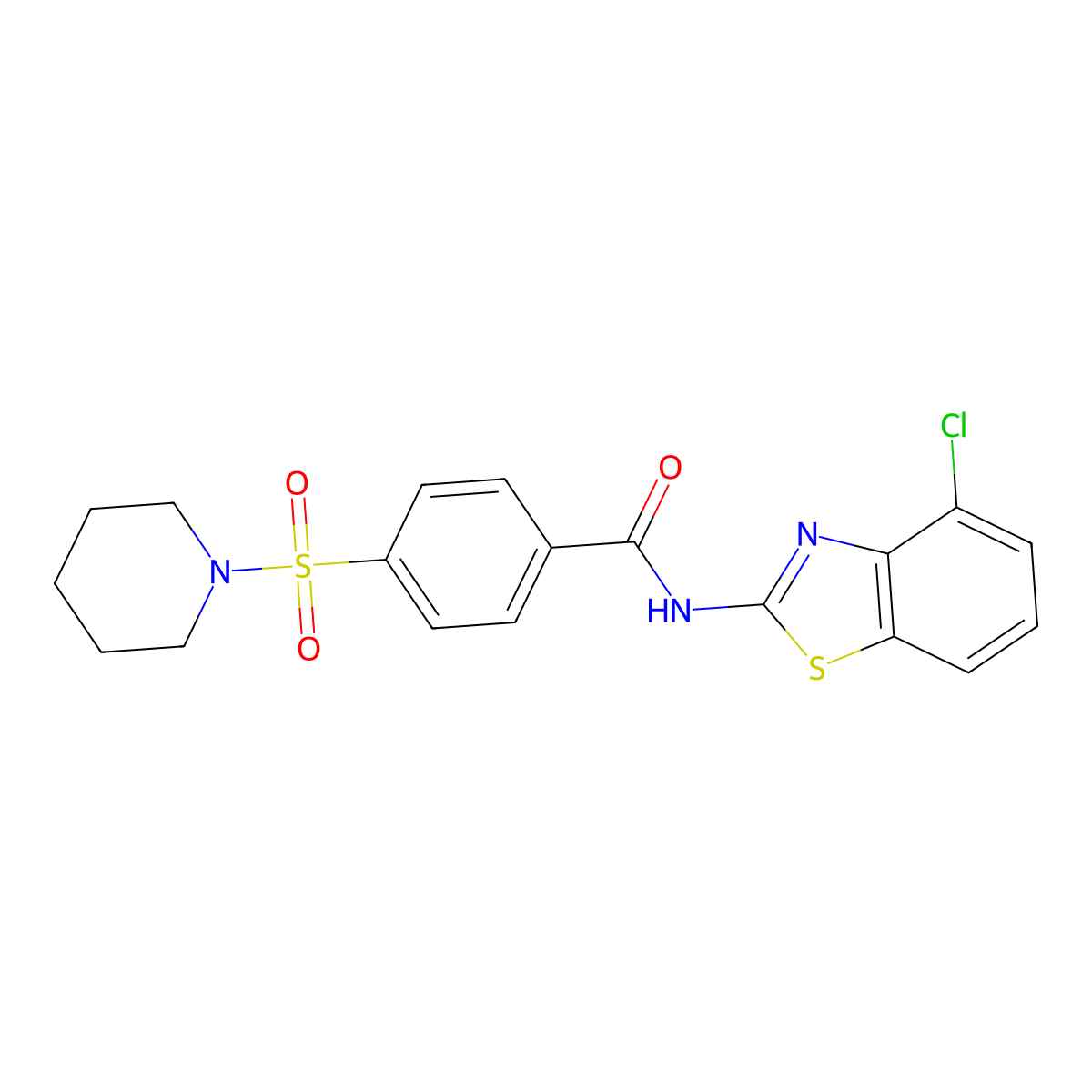 N-(4-chlorobenzo[d]thiazol-2-yl)-4-(piperidin-1-ylsulfonyl)benzamide molecular structure, CAS 313404-67-0