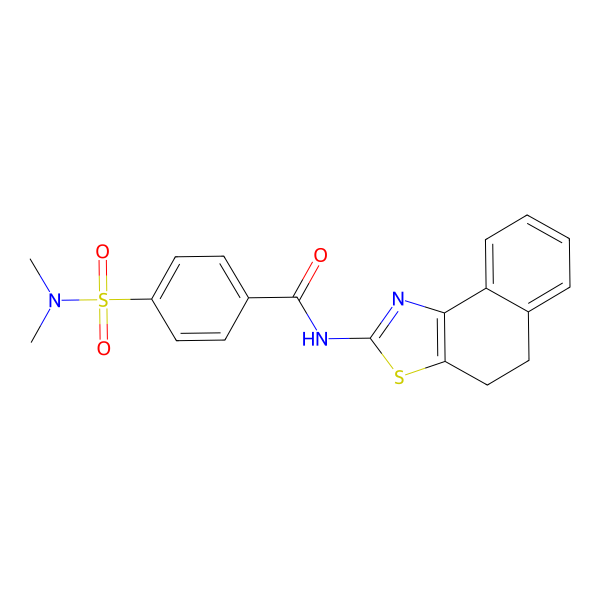 N-(4,5-dihydrobenzo[e][1,3]benzothiazol-2-yl)-4-(dimethylsulfamoyl)benzamide molecular structure, CAS 313404-68-1